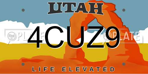 4CUZ9 Utah License Plate
