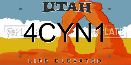 4CYN1 Utah License Plate