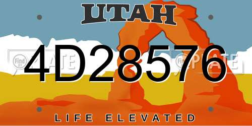 4D28576 Utah License Plate
