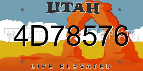 4D78576 Utah License Plate