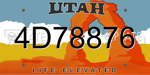 4D78876 Utah License Plate