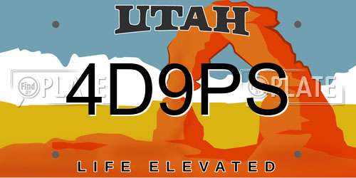 4D9PS Utah License Plate