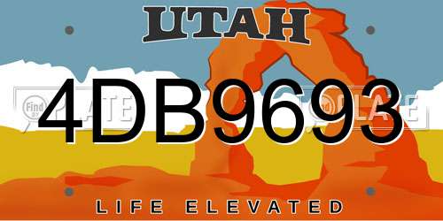 4DB9693 Utah License Plate
