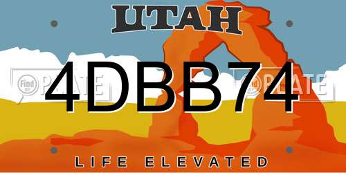 4DBB74 Utah License Plate