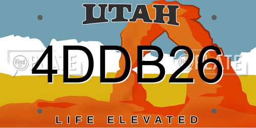 4DDB26 Utah License Plate