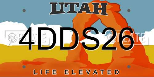 4DDS26 Utah License Plate