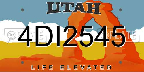 4DI2545 Utah License Plate