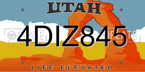 4DIZ845 Utah License Plate