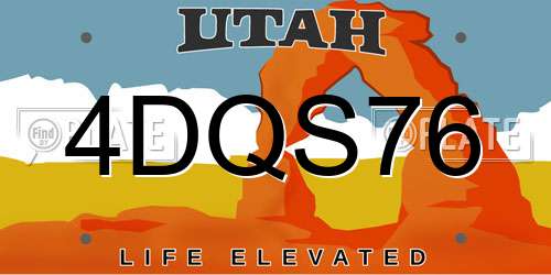 4DQS76 Utah License Plate