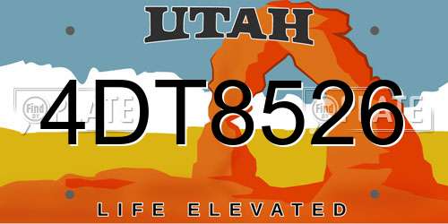 4DT8526 Utah License Plate