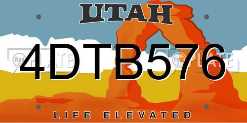 4DTB576 Utah License Plate