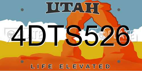 4DTS526 Utah License Plate