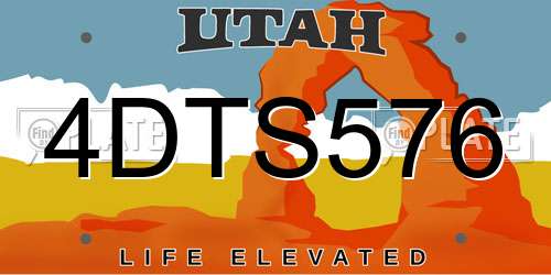 4DTS576 Utah License Plate