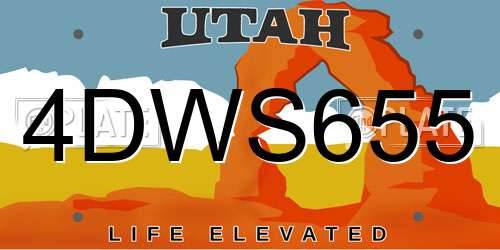 4DWS655 Utah License Plate