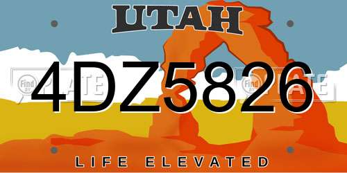 4DZ5826 Utah License Plate