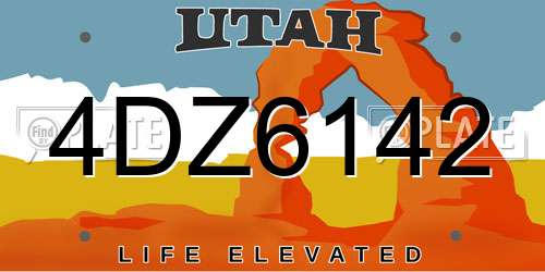 4DZ6142 Utah License Plate