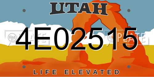 4E02515 Utah License Plate
