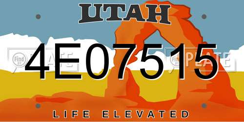 4E07515 Utah License Plate
