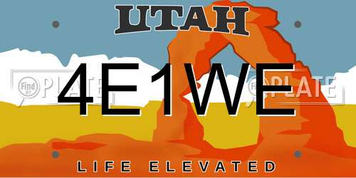 4E1WE Utah License Plate