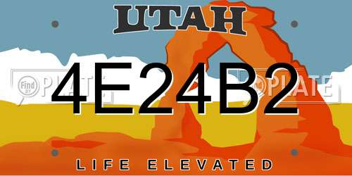 4E24B2 Utah License Plate