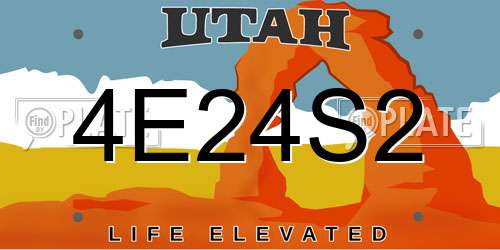 4E24S2 Utah License Plate