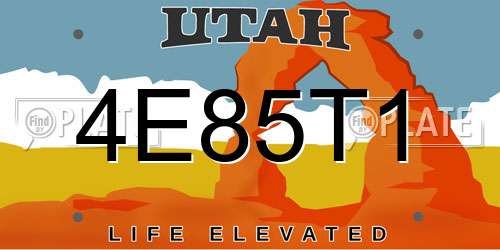 4E85T1 Utah License Plate