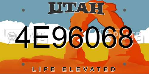 4E96068 Utah License Plate