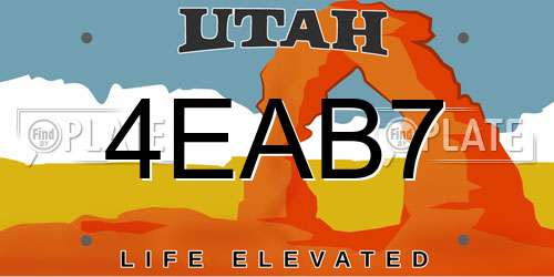 4EAB7 Utah License Plate