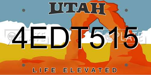 4EDT515 Utah License Plate