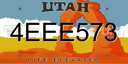 4EEE573 Utah License Plate