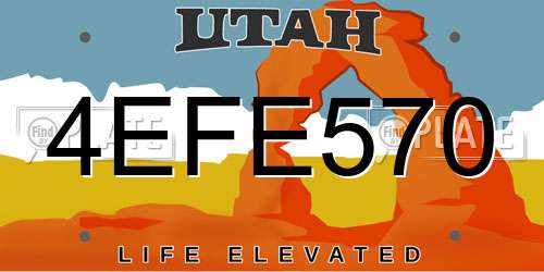 4EFE570 Utah License Plate