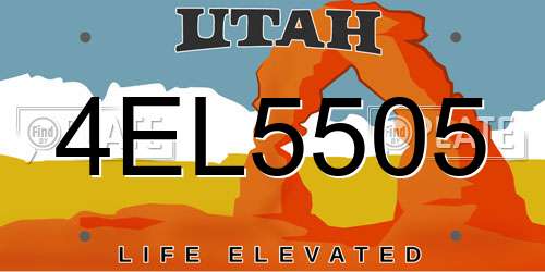 4EL5505 Utah License Plate