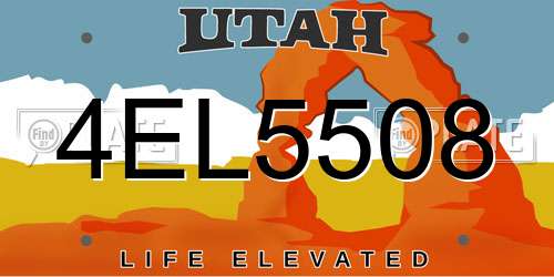 4EL5508 Utah License Plate
