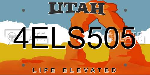 4ELS505 Utah License Plate