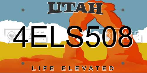 4ELS508 Utah License Plate