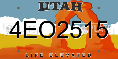 4EO2515 Utah License Plate