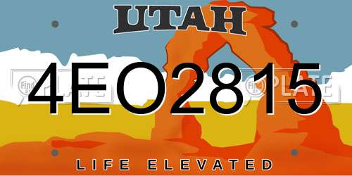 4EO2815 Utah License Plate