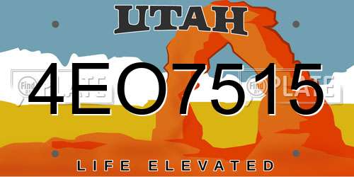 4EO7515 Utah License Plate