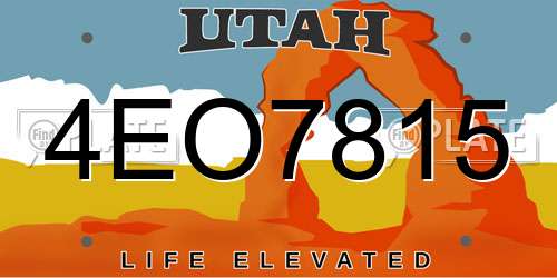 4EO7815 Utah License Plate