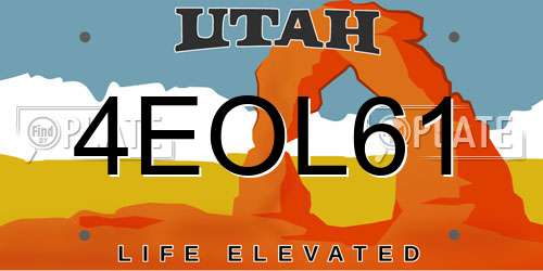 4EOL61 Utah License Plate