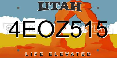 4EOZ515 Utah License Plate