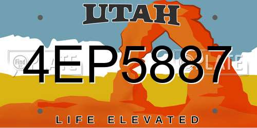 4EP5887 Utah License Plate