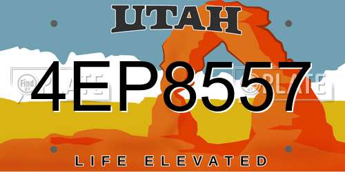 4EP8557 Utah License Plate