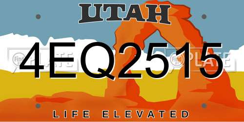 4EQ2515 Utah License Plate