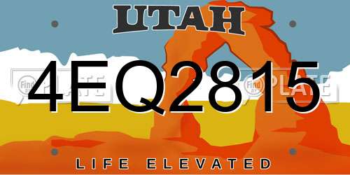 4EQ2815 Utah License Plate