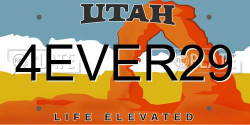 4EVER29 Utah License Plate