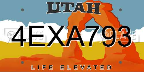 4EXA793 Utah License Plate