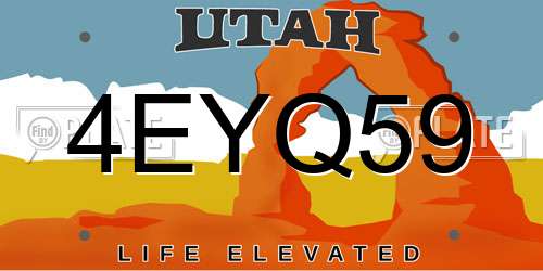 4EYQ59 Utah License Plate