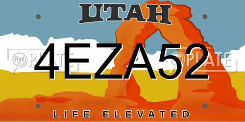 4EZA52 Utah License Plate