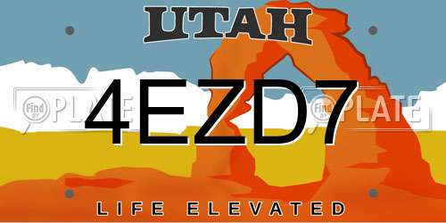 4EZD7 Utah License Plate